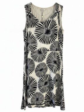 SANDWICH__ Black Cream Abstract Print Shift Dress Sleeveless Boho size 36